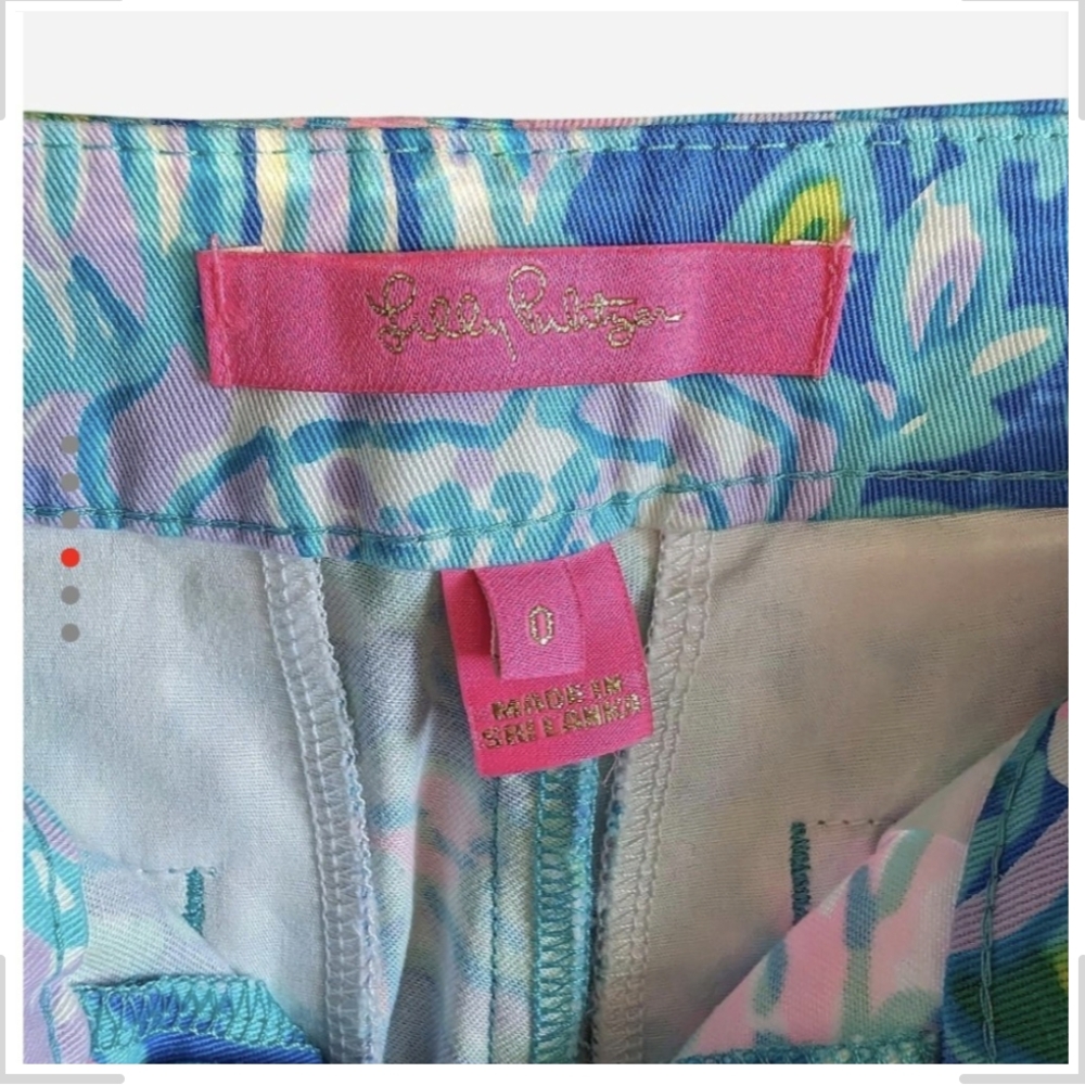 Pre-owned Lilly Pulitzer Pink and Blue High Waist Shorts - Picture 5 of 5